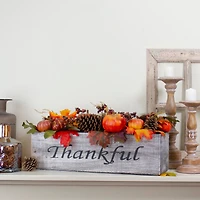 24" Autumn Harvest Maple Leaf & Berry Arrangement in Wooden Box