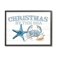 Stupell Industries Christmas By The Sea Nautical Framed Giclee Art