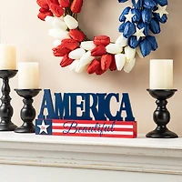 Glitzhome® 14" Wide America the Beautiful Tabletop Décor