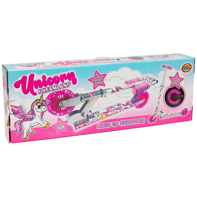 Unicorn Folding Scooter With Flashing Wheels