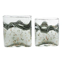 Gray Glass Contemporary Vase Set