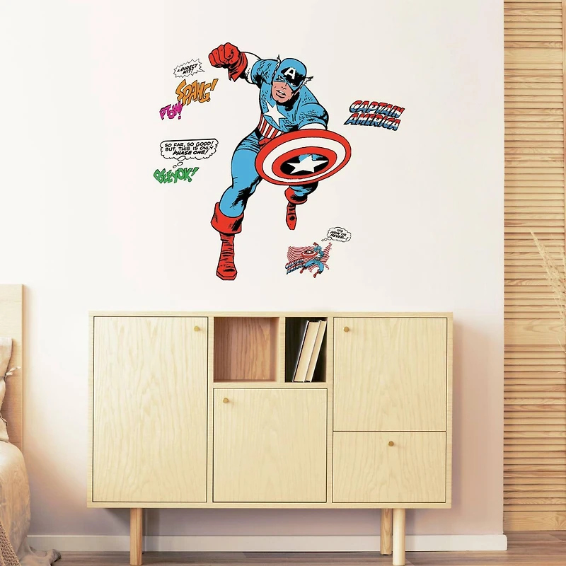 RoomMates Marvel Classic Captain America Comic Peel & Stick Giant Wall Decal