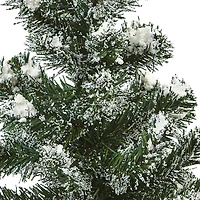 2 Pack 18" Unlit Snowy Mini Pine Artificial Christmas Trees with Tin Planters