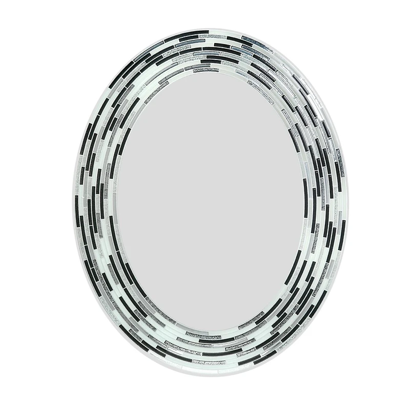Head West Charcoal  Tile Framed Oval Wall Vanity Mirror - 23" x 29"