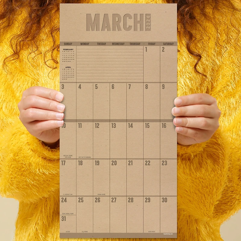 TF Publishing 2024 Big Grid-Kraft Mini Calendar
