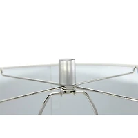 Hello Honey® 24" Raw Concrete White & Silver Table Lamp With Imprinted Diamond Design & Metal Accents