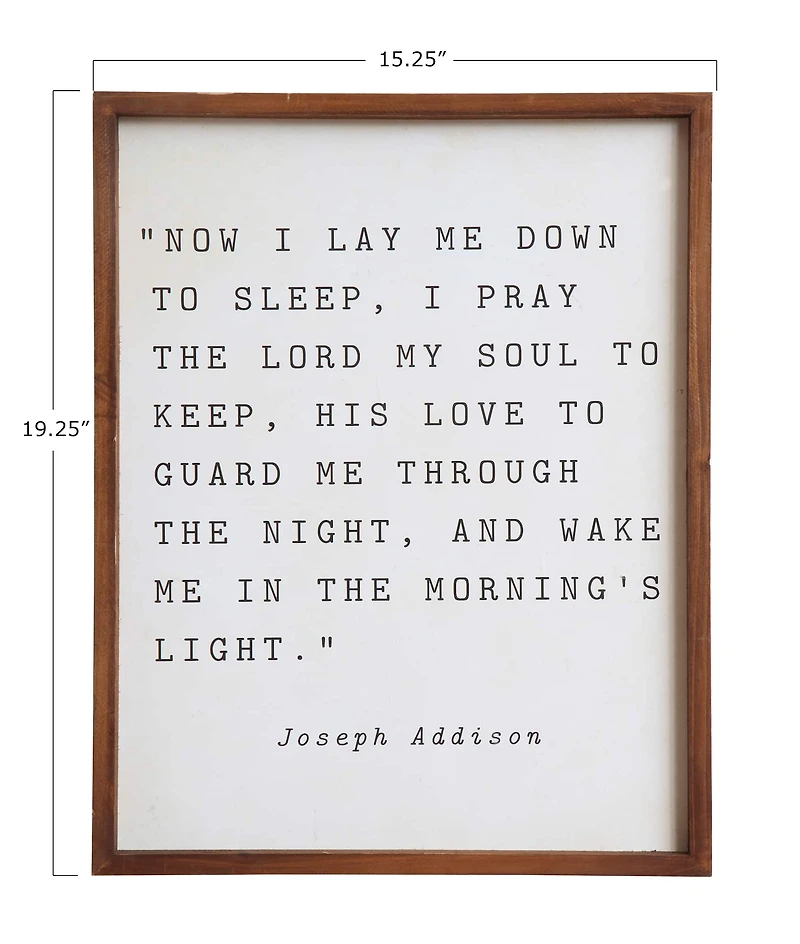 Hello Honey® 19" Now I Lay Me Down To Sleep Wood Framed Wall Décor