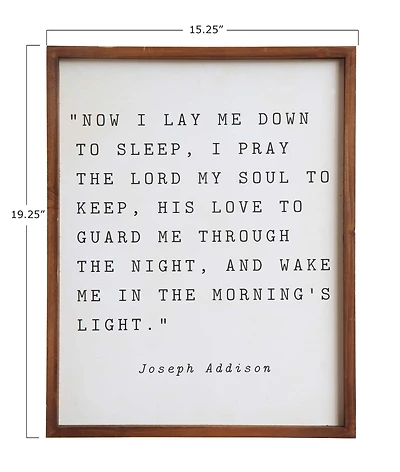 Hello Honey® 19" Now I Lay Me Down To Sleep Wood Framed Wall Décor