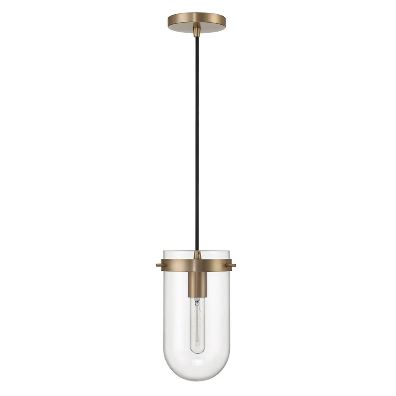 Hello Honey® Atwood Brushed Bronze Modern Minimalist Glass & Metal Ceiling Light