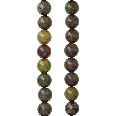 12 Pack: Dragon Blood Jasper Round Beads, 8mm by Bead Landing™