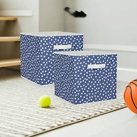 DII® 13" French Blue & White Dots Storage Cube, 2ct.