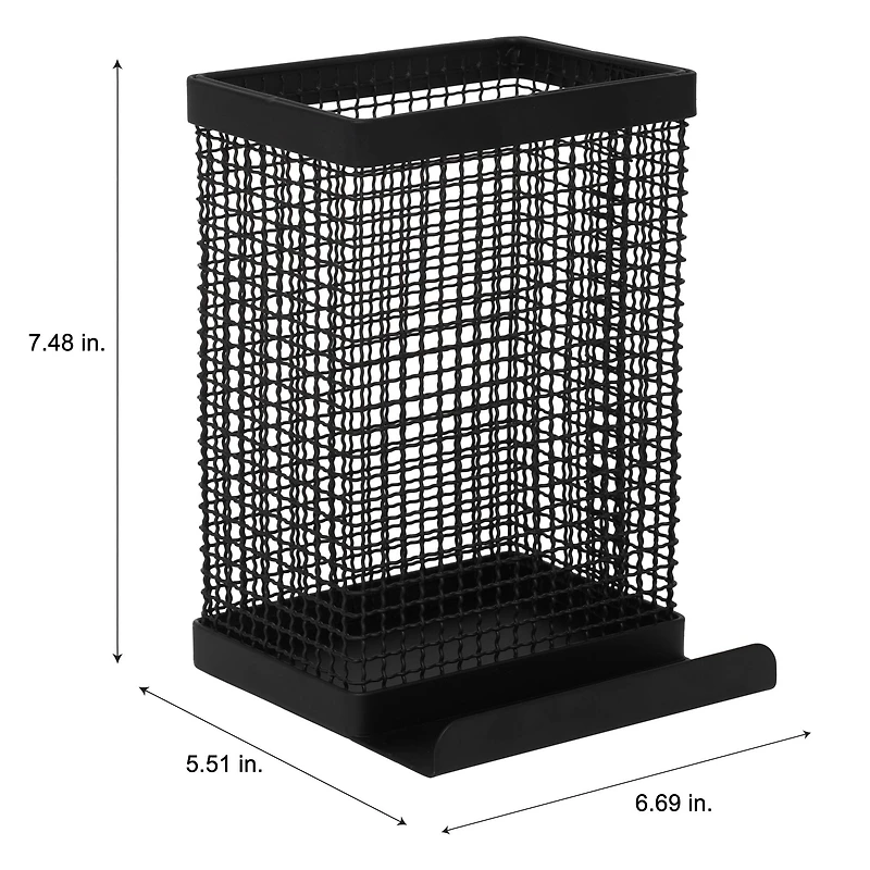 Kitchen Details Industrial Collection Matte Black Tablet and Utensil Holder