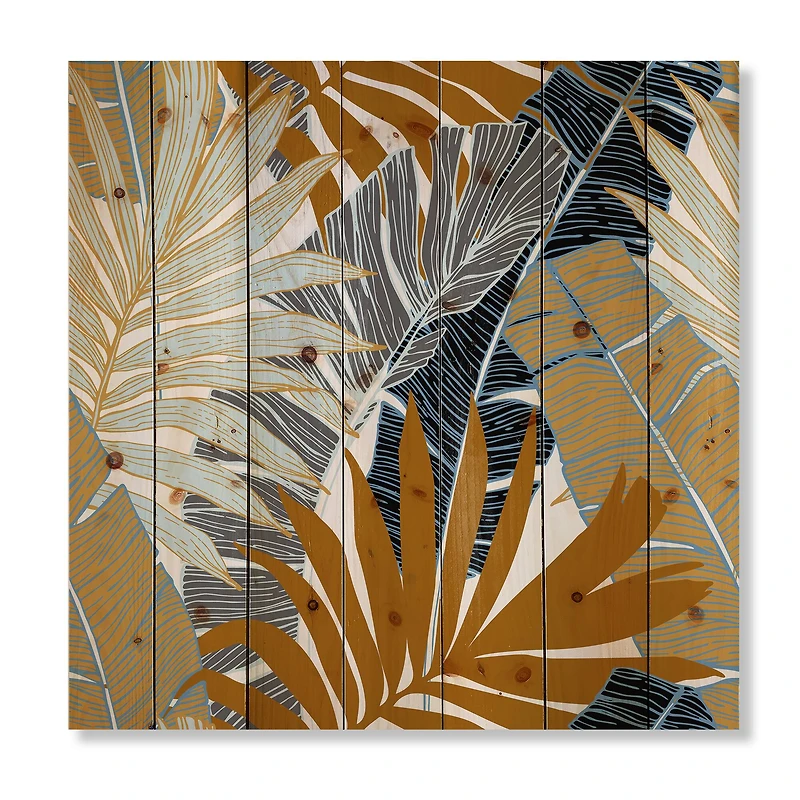 Designart - Abstract Tropical Summer Palm Tree & Banana Leaves