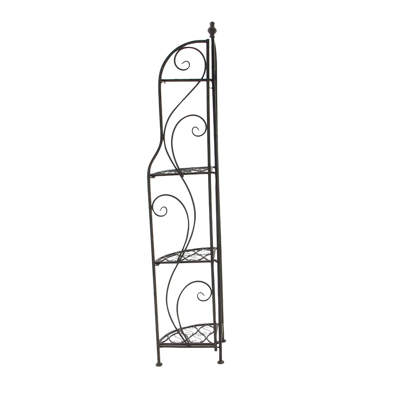 60" Black Iron Traditional Baker's Rack