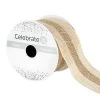 12 Pack: 2.5" x 3yd. Metallic Linen Wired Ribbon by Celebrate It™ Classic