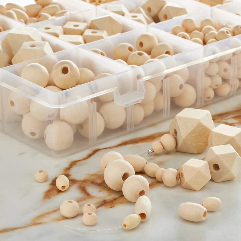 Craft Uncoated Mixed Wooden Beads By Bead Landing™
