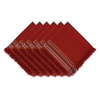 DII® Red Chipotle Stripe Fringed Cloth Dinner Napkins, 6ct.