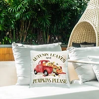 Stupell Industries Autumn Leaves Phrase Outdoor Printed Pillow