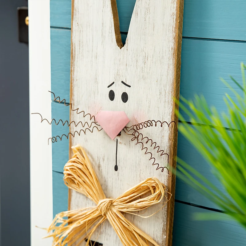 Glitzhome® 42" Wooden Easter Bunny Porch Sign