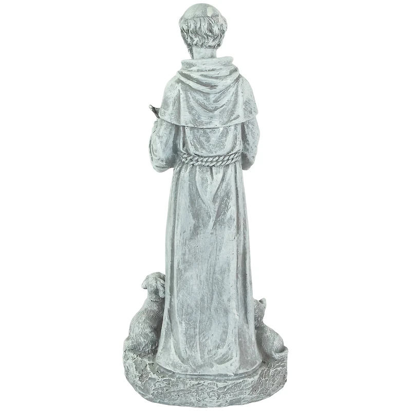 15.5" St. Francis Outdoor Bird Feeder Garden Statue