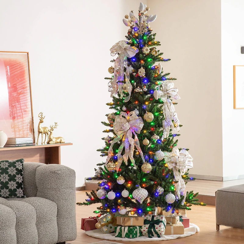 Glitzhome® 32" Elegant Snowflake Ribbon Christmas Bows, 9ct.