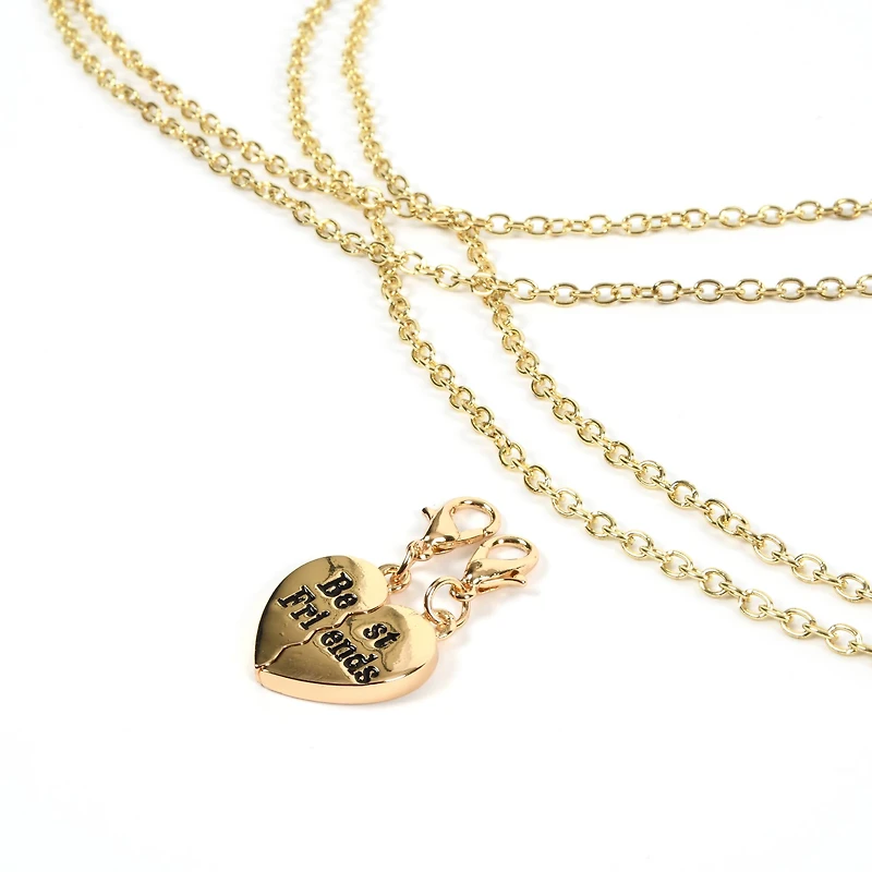 Gold Best Friends Heart Charm Set by Bead Landing™