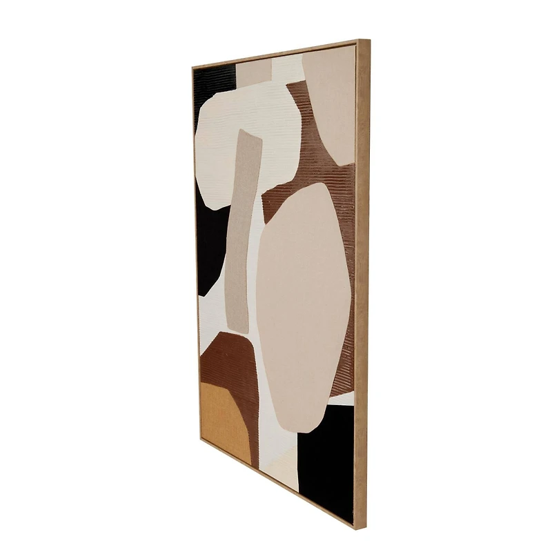 40" x 56" Brown Geometric Abstract Overlapping Circles Canvas Wall Art