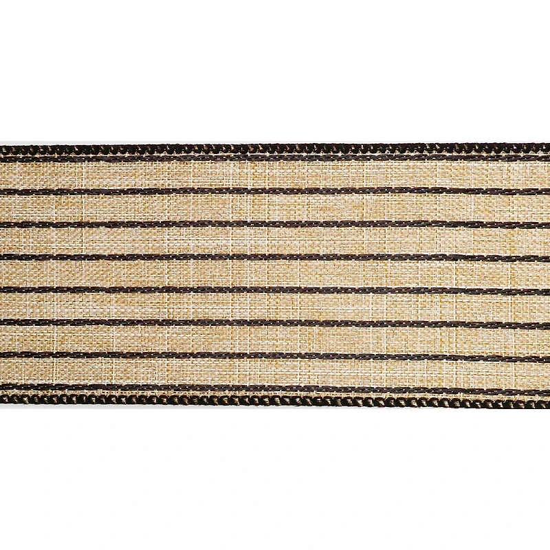 2.5" x 25ft. Faux Linen Wired Pinstripe Ribbon by Celebrate It™