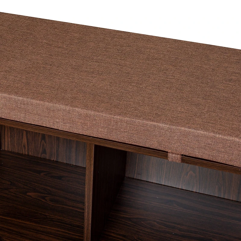 Honey Can Do Deep Espresso Entryway Bench with Storage Shelves