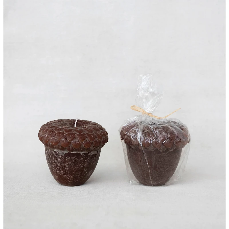 Hello Honey® 5" Brown Unscented Acorn Shaped Candle