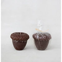 Hello Honey® 5" Brown Unscented Acorn Shaped Candle