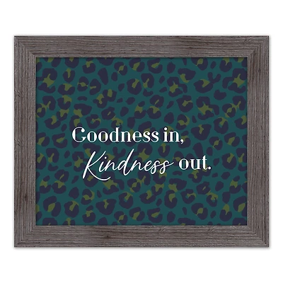 Goodness in Kindness Out Leopard Print in Gray Frame