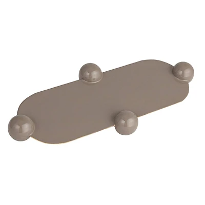Hello Honey® 17.5" Gray Elegance Enamel Metal Tray with Ball Feet