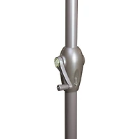 8ft. Burgundy & White Stripe Patio Market Umbrella with Hand Crank & Tilt