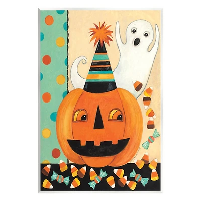 Stupell Industries Vintage Halloween Candy Pattern Wall Plaque Art