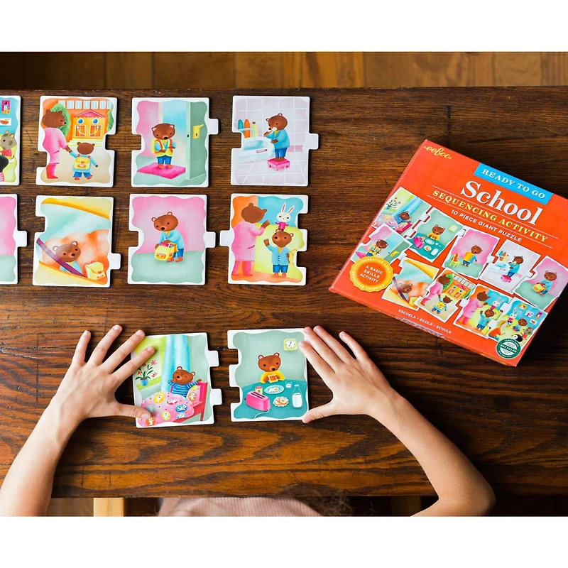 eeBoo Ready to Go School Sequencing Activity 10 Piece Puzzle