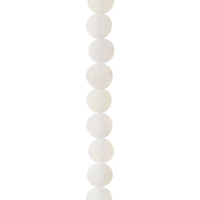 Matte White Crackle Agate Round Beads, 8mm by Bead Landing™