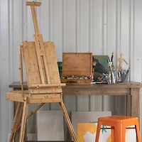 Pacific Arc French Box Bamboo Studio Easel with Storage