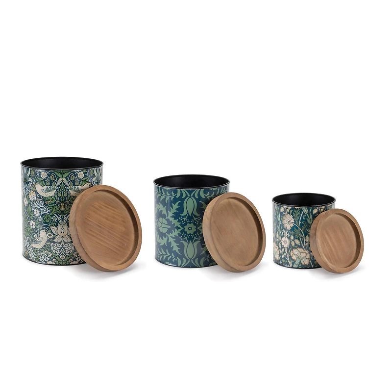 Round William Morris Canister Set