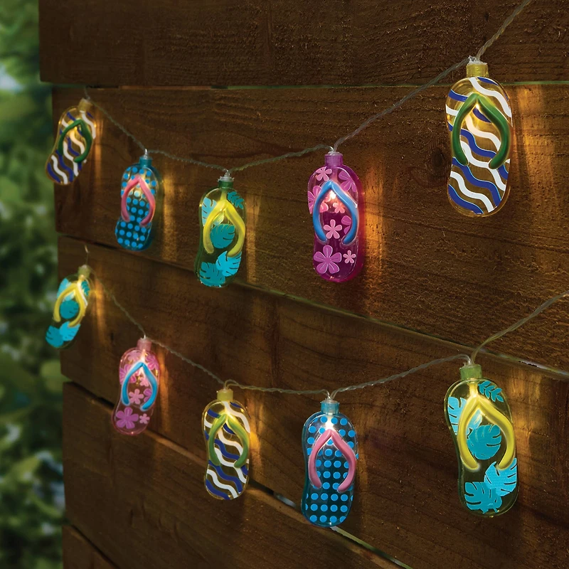 10ct. Flip Flop Icon Warm White LED String Lights by Ashland®