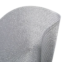 DII® Metallic Silver Round Polypropylene Woven Placemat (Set of 4)
