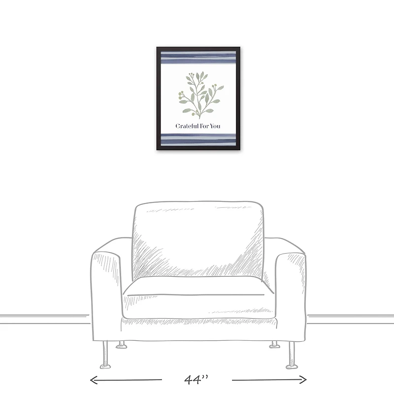 Grateful for You 17.73" x 21.73" Black Framed Canvas
