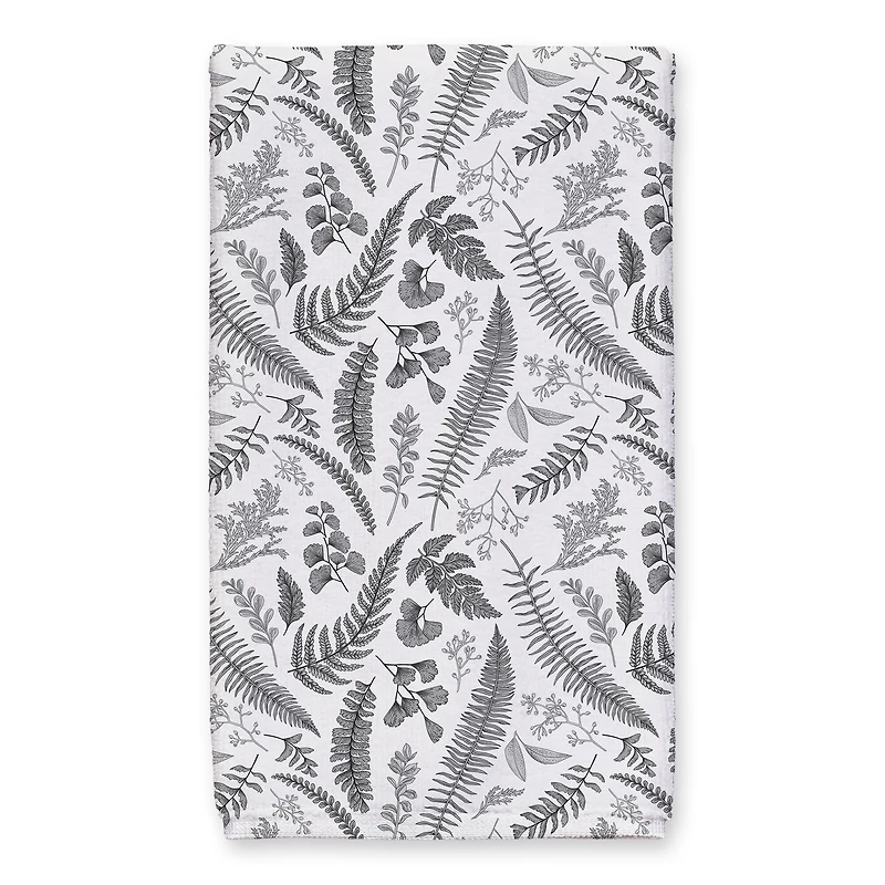 Leaves on Linen Tea Towel Set