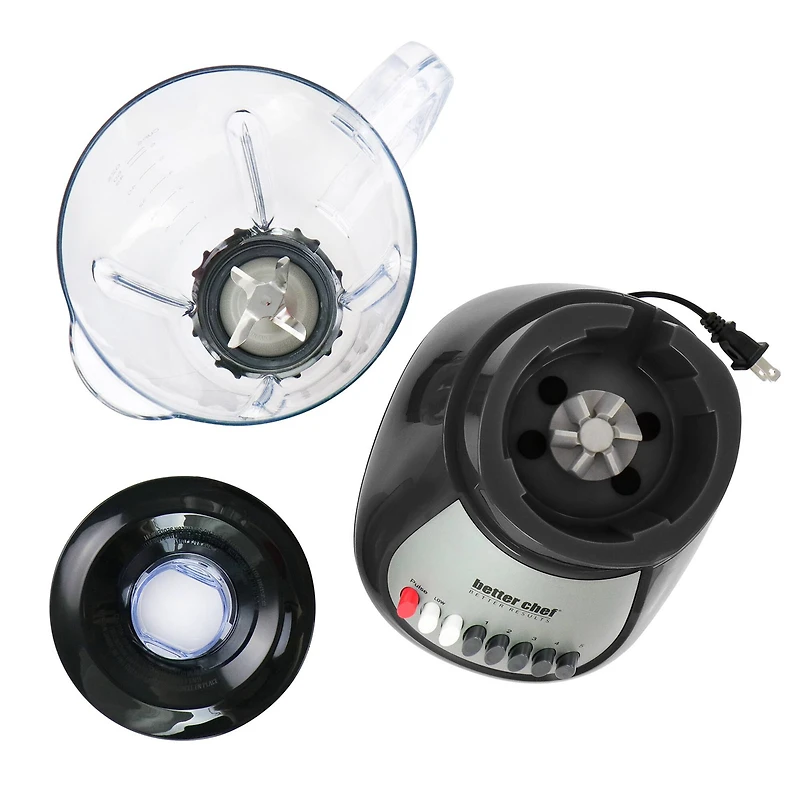 Better Chef Black 50oz. 10-Speed 350-Watt Plastic Jar Blender