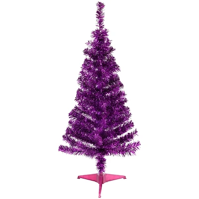 4ft. Unlit Purple Tinsel Artificial Christmas Tree
