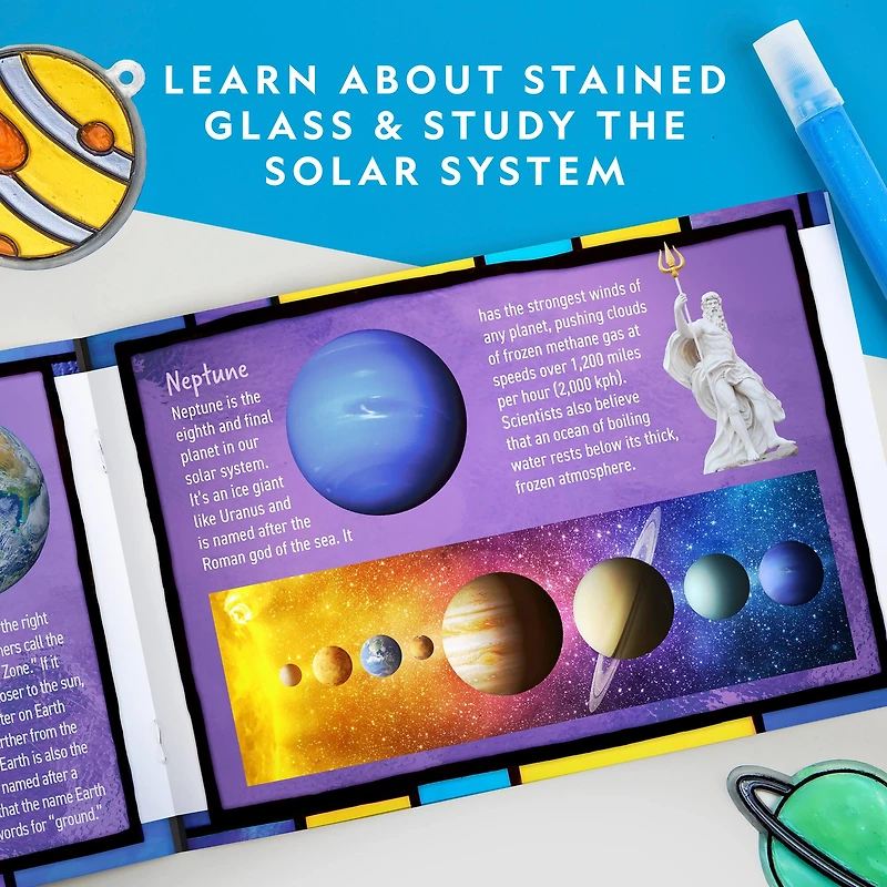 National Geographic™ The Solar System Glow-In-the-Dark Stained Glass Craft Kit