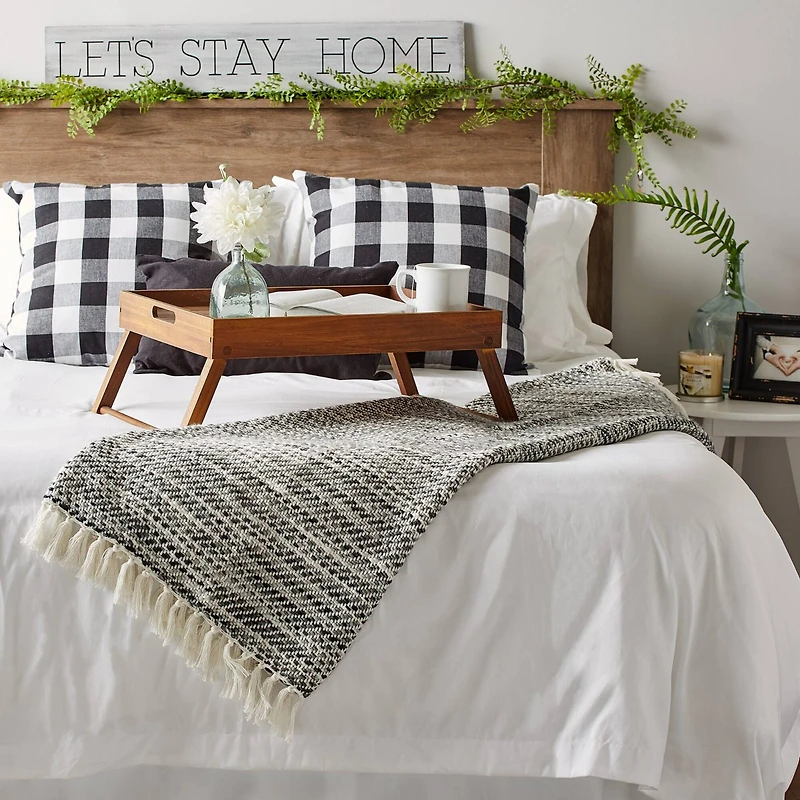 DII® Gray Tone Diagonal Stripe Acrylic Throw