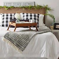 DII® Gray Tone Diagonal Stripe Acrylic Throw