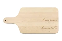 Home is Where the Heart Is 17" x 8" Maple Paddle Cutting Board