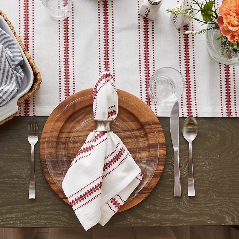 DII® Barn Red Zig Dobby Stripe Cloth Dinner Napkins, 6ct.